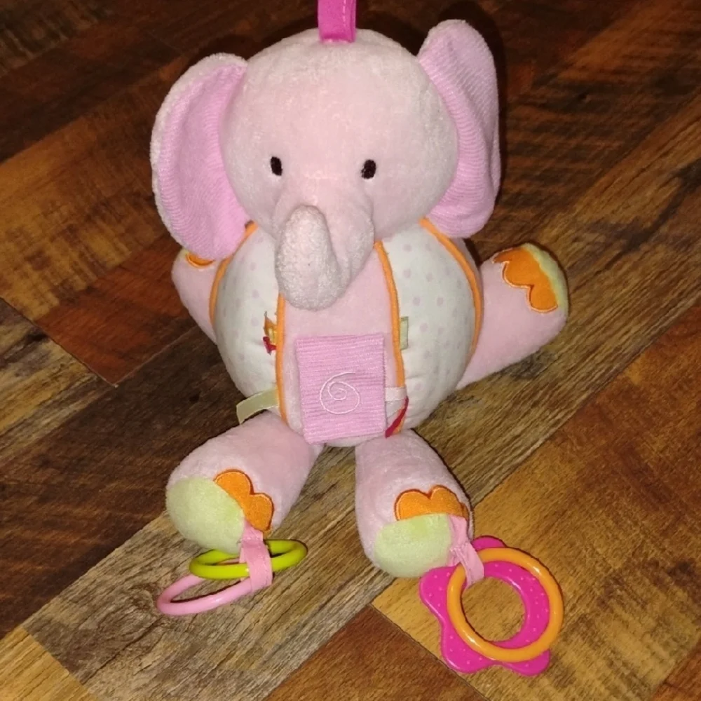 Carter's Pink and White Plush Elephant and Lovey Set